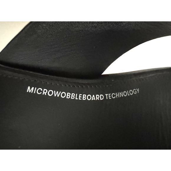 FitFlop Eloise Slide Sandals 11 Criss-Cross Black Leather Cork Wedge Comfort - Picture 9 of 12